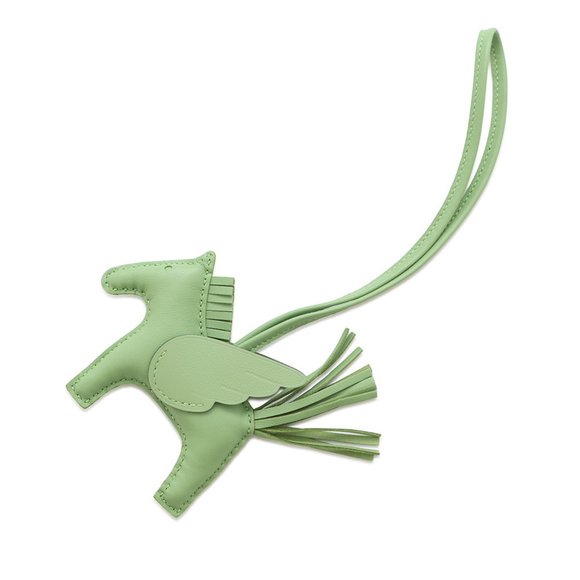 HERMES Green Lambskin Leather Bag Charm - Picture 1 of 7
